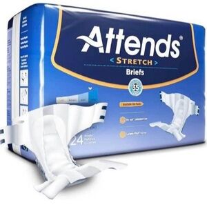 LOT of 4 Attends Stretch Briefs with tabs for Adult Incontinence Care unisex
